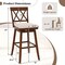 Costway 29" Bar Stool Wooden Chair Set of 1/2/3/4 with Contoured Backrest Swivel Padded Seat Oak